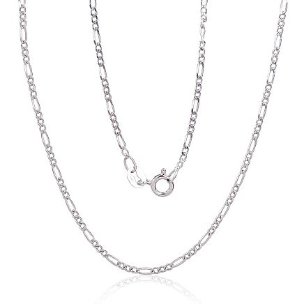 Grandinėlės,  - Sidabrinė grandinėlė Figaro 1,8 mm , briaunų apdirbimas deimantu, 55, 3.4 g, Sidabras 925 praba, rodis (padengti)
