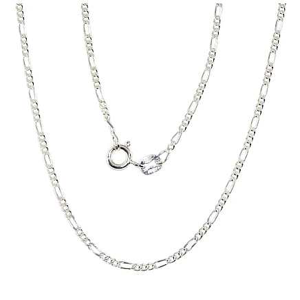 Grandinėlės,  - Sidabrinė grandinėlė Figaro 1,8 mm , briaunų apdirbimas deimantu, 50, 3.2 g, Sidabras 925 praba