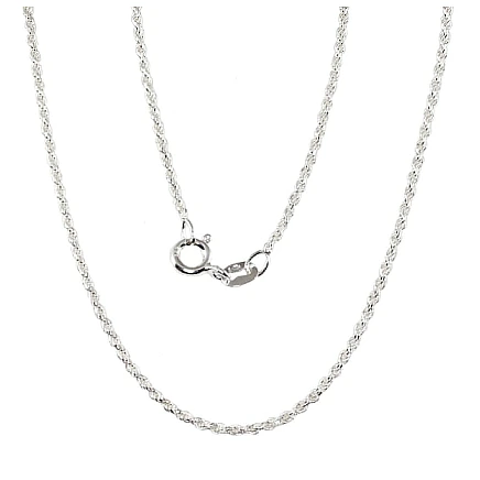 Grandinėlės,  - Sidabrinė grandinėlė Rope 1, 3 mm, Sidabras 925 praba