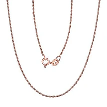 Sidabrinė grandinėlė Rope 1,1 mm, 45, 2.4 g, Sidabras 925 praba, raudonas auksas (padengti)