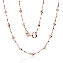 Sidabrinė grandinėlė Bead 1-3 mm, 40, 3.9 g, Sidabras 925 praba, raudonas auksas (padengti)