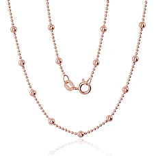 Sidabrinė grandinėlė Bead 1-3 mm, 40, 3.9 g, Sidabras 925 praba, raudonas auksas (padengti)