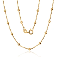 Sidabrinė grandinėlė Bead 1-3 mm, 45, 4.2 g, Sidabras 925 praba, geltonas auksas (padengti)