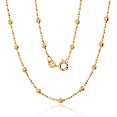 Sidabrinė grandinėlė Bead 1-3 mm, 50, 4.6 g, Sidabras 925 praba, geltonas auksas (padengti)