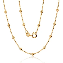 Sidabrinė grandinėlė Bead 1-3 mm, 50, 4.7 g, Sidabras 925 praba, geltonas auksas (padengti)