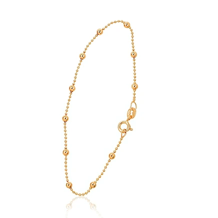 apyrankės-grandinėlės,  - Sidabrinė grandinėlė Bead 1-3 mm, 18, 1.8 g, Sidabras 925 praba, geltonas auksas (padengti)