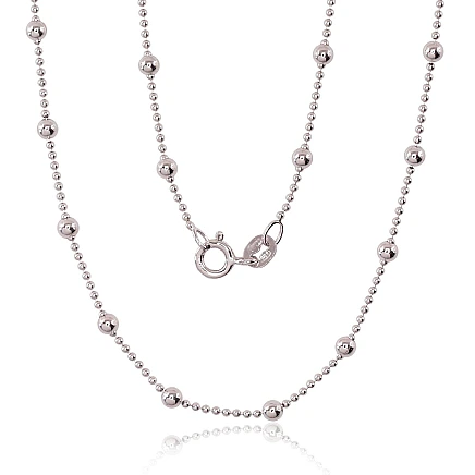 Grandinėlės,  - Sidabrinė grandinėlė Bead 1-3 mm, 40, 3.7 g, Sidabras 925 praba, rodis (padengti)