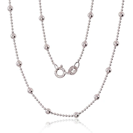 Grandinėlės,  - Sidabrinė grandinėlė Bead 1-3 mm, 45, 4.2 g, Sidabras 925 praba, rodis (padengti)