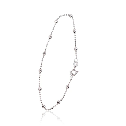 apyrankės-grandinėlės,  - Sidabrinė grandinėlė Bead 1-3 mm, 17, 1.7 g, Sidabras 925 praba, rodis (padengti)
