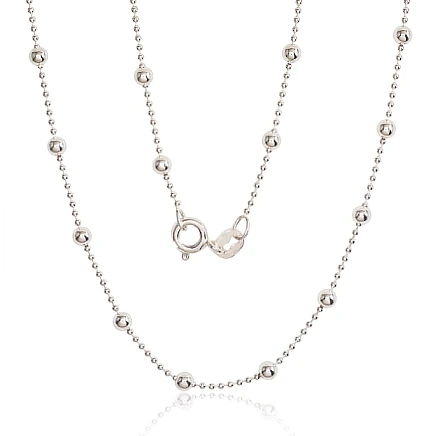 Grandinėlės,  - Sidabrinė grandinėlė Bead 1-3 mm, 45, 4.2 g, Sidabras 925 praba