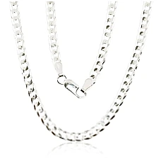 Sidabrinė grandinėlė Curb 3.9 mm , briaunų apdirbimas deimantu, 45, 9.5 g, Sidabras 925 praba