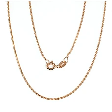 Sidabrinė grandinėlė Spiga 1,1 mm, 40, 2.6 g, Sidabras 925 praba, raudonas auksas (padengti)