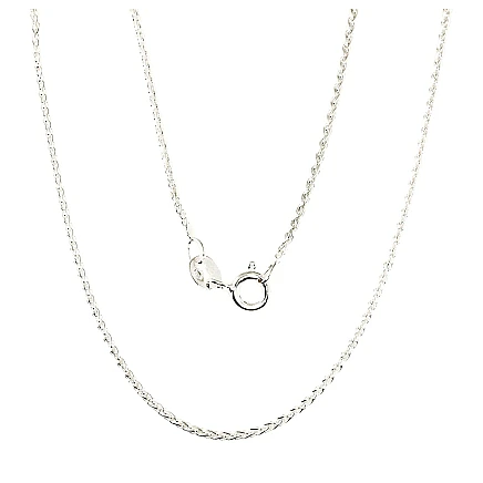 Grandinėlės,  - Sidabrinė grandinėlė Spiga 1,1 mm, 42, 2.8 g, Sidabras 925 praba