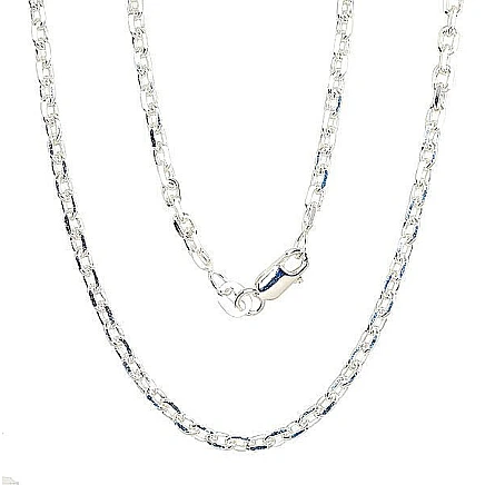 Vyrams,  - Sidabrinė grandinėlė Anchor 3 mm , briaunų apdirbimas deimantu, 55, 11.7 g, Sidabras 925 praba