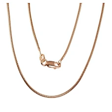 Sidabrinė grandinėlė Snake 1,5 mm, 45, 3.6 g, Sidabras 925 praba, raudonas auksas (padengti)
