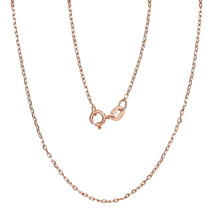 Auksu padengti,  - Sidabrinė grandinėlė Anchor 1 mm , briaunų apdirbimas deimantu, 40, 1.7 g, Sidabras 925 praba, raudonas auksas (padengti)