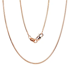 Sidabrinė grandinėlė Snake 1 mm, 50, 4.4 g, Sidabras 925 praba, raudonas auksas (padengti)