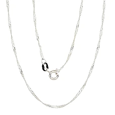 Sidabrinė grandinėlė Singapore 1,5 mm , briaunų apdirbimas deimantu, 38, 1.4 g, Sidabras 925 praba