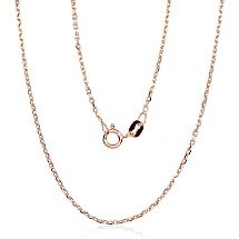 Sidabrinė grandinėlė Anchor 1.2 mm , briaunų apdirbimas deimantu, 40, 2.5 g, Sidabras 925 praba, raudonas auksas (padengti)
