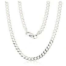 Sidabrinė grandinėlė Curb 3.5 mm , briaunų apdirbimas deimantu, 55, 14.5 g, Sidabras 925 praba
