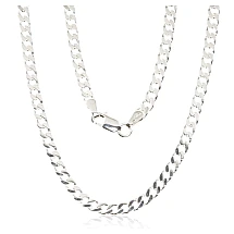 Sidabrinė grandinėlė Curb 3.5 mm , briaunų apdirbimas deimantu, 55, 14.7 g, Sidabras 925 praba