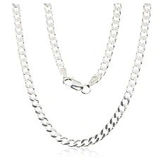 Sidabrinė grandinėlė Curb 3.5 mm , briaunų apdirbimas deimantu, 55, 14.7 g, Sidabras 925 praba