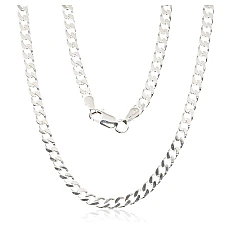 Sidabrinė grandinėlė Curb 3.5 mm , briaunų apdirbimas deimantu, 60, 15.9 g, Sidabras 925 praba