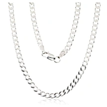 Sidabrinė grandinėlė Curb 3.5 mm , briaunų apdirbimas deimantu, 65, 17.2 g, Sidabras 925 praba