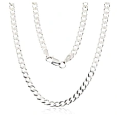 Sidabrinė grandinėlė Curb 3.5 mm , briaunų apdirbimas deimantu, 65, 17.2 g, Sidabras 925 praba