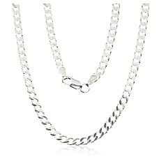 Sidabrinė grandinėlė Curb 3.5 mm , briaunų apdirbimas deimantu, 70, 19.6 g, Sidabras 925 praba