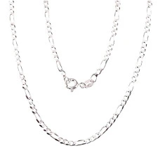 Sidabrinė grandinėlė Figaro 2,2 mm , briaunų apdirbimas deimantu, 50, 5.4 g, Sidabras 925 praba