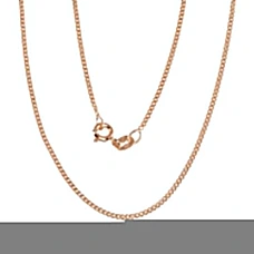 Sidabrinė grandinėlė Curb 1.5 mm , briaunų apdirbimas deimantu, 40, 2.1 g, Sidabras 925 praba, raudonas auksas (padengti)