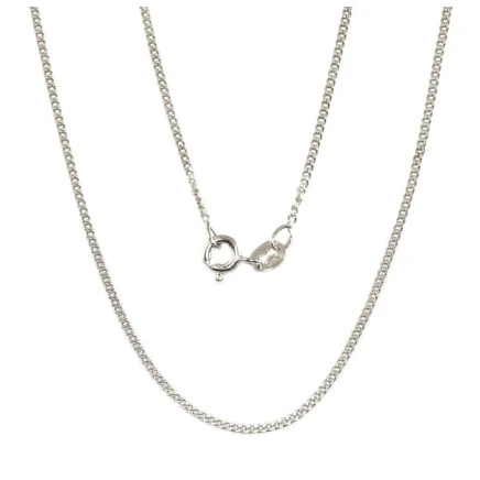 Grandinėlės,  - Sidabrinė grandinėlė Curb 1.5 mm , briaunų apdirbimas deimantu, 40, 2.1 g, Sidabras 925 praba, rodis (padengti)