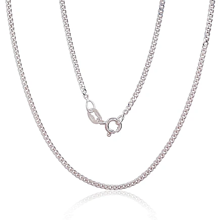 Grandinėlės,  - Sidabrinė grandinėlė Curb 2 mm , briaunų apdirbimas deimantu, 45, 3.7 g, Sidabras 925 praba