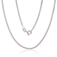 Sidabrinė grandinėlė Curb 2 mm , briaunų apdirbimas deimantu, 55, 4.5 g, Sidabras 925 praba
