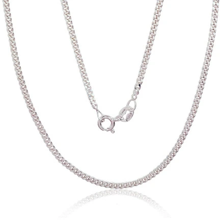 Grandinėlės,  - Sidabrinė grandinėlė Curb 2 mm , briaunų apdirbimas deimantu, 45, 4.8 g, Sidabras 925 praba
