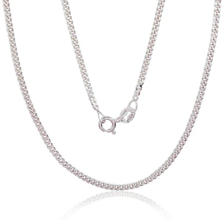 Grandinėlės,  - Sidabrinė grandinėlė Curb 2 mm , briaunų apdirbimas deimantu, 45, 4.9 g, Sidabras 925 praba