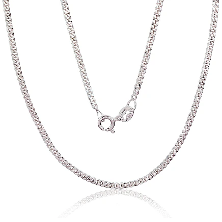 Grandinėlės,  - Sidabrinė grandinėlė Curb 2 mm , briaunų apdirbimas deimantu, 47, 5.2 g, Sidabras 925 praba
