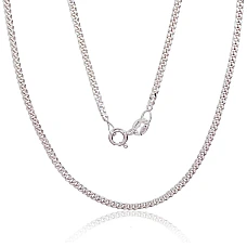 Sidabrinė grandinėlė Curb 2 mm , briaunų apdirbimas deimantu, 50, 5.5 g, Sidabras 925 praba