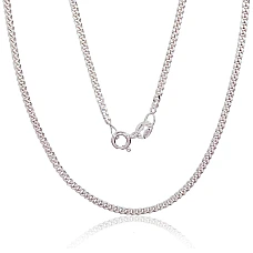 Sidabrinė grandinėlė Curb 2 mm , briaunų apdirbimas deimantu, 55, 6.1 g, Sidabras 925 praba
