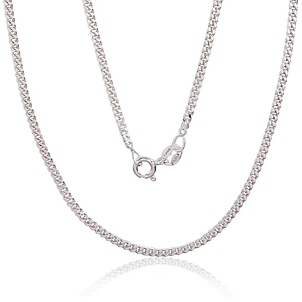 Grandinėlės,  - Sidabrinė grandinėlė Curb 2 mm , briaunų apdirbimas deimantu, 55, 6.1 g, Sidabras 925 praba