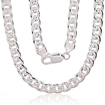 Sidabrinė grandinėlė Curb 7 mm, Sidabras 925 praba