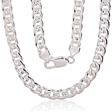 Sidabrinė grandinėlė Curb 7 mm, 50, 52.4 g, Sidabras 925 praba