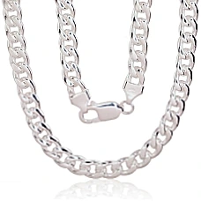 Sidabrinė grandinėlė Curb 7 mm, 50, 55.8 g, Sidabras 925 praba
