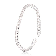 Sidabrinė grandinėlė Curb 7 mm, 22, 23.4 g, Sidabras 925 praba