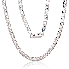 Sidabrinė grandinėlė Curb 4 mm , briaunų apdirbimas deimantu, 60, 13.2 g, Sidabras 925 praba