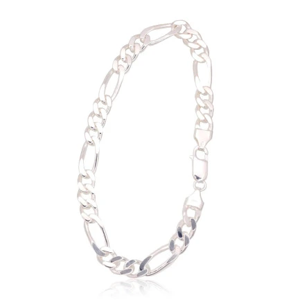 Vyrams,  - Sidabrinė grandinėlė Figaro 7 mm , briaunų apdirbimas deimantu, 22, 15.2 g, Sidabras 925 praba