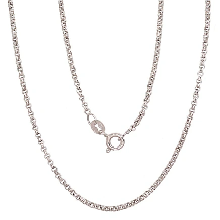 Grandinėlės,  - Sidabrinė grandinėlė Rollo 2 mm, 50, 5.5 g, Sidabras 925 praba, rodis (padengti)
