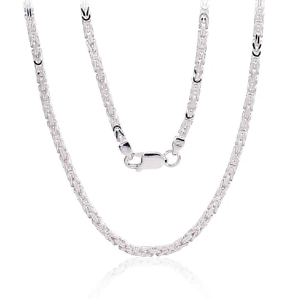 Vyrams,  - Sidabrinė grandinėlė Bizantine 2.5 mm, 45, 15.8 g, Sidabras 925 praba