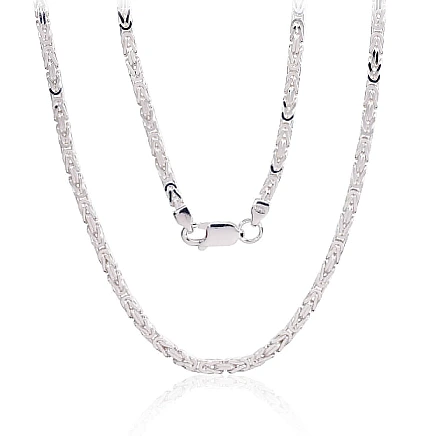 Vyrams,  - Sidabrinė grandinėlė Bizantine 2.5 mm, 50, 18.4 g, Sidabras 925 praba